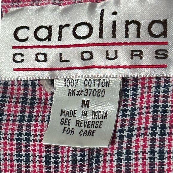 Vintage 1990s Green Plaid Cotton Sleeveless Shirt Button Up Summer Top / Medium - Picture 4 of 5